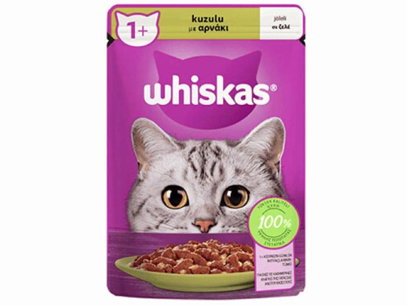 پوچ گربه ویسکاس با طعم گوشت بره 85 گرمی_غذای مرطوب مخصوص گربه بالغ ،تورین ،امگا3 و ویتامین هایB,D  و E برای تقویت عضلات،پوست و سیستم ایمنی 