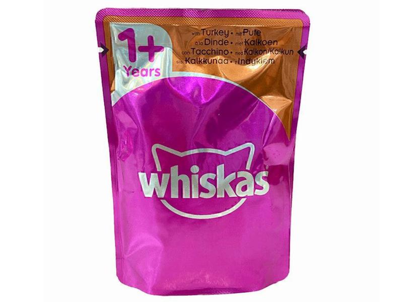 پوچ گربه بالغ ویسکاس با طعم بوقلمون، غذای مرطوب کامل و خوش طعم برای تقویت سلامت گربه های بالغ،وزن 85گرم