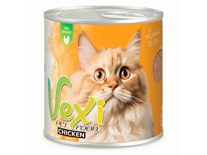 کنسرو پته گربه برند وکسی با طعم مرغ،وزن 800 گرم، مناسب تغذیه روزانه گربه های بالغ 