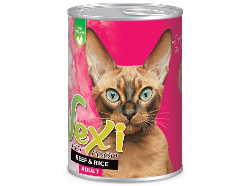 کنسرو گربه وکسی با طعم گوشت گاو  وزن 400 گرم _غذای مقوی و خوش طعم برای گربه بالغ با ترکیب گوشت قرمز 