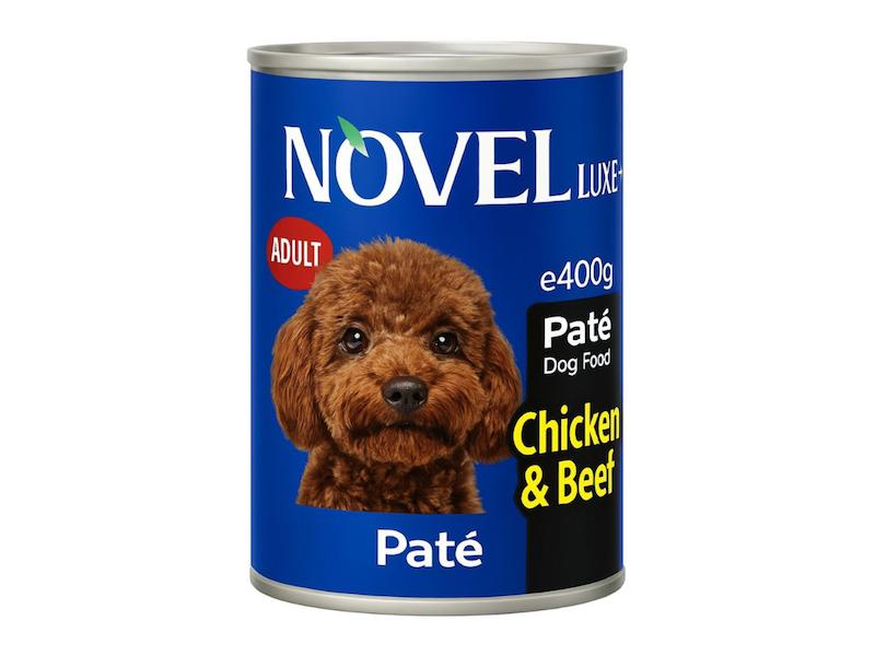 کنسرو پته گوشت و مرغ سگ نوول  Novel Beef & Chicken Pâté Dog Food وزن ۴۰۰ گرم