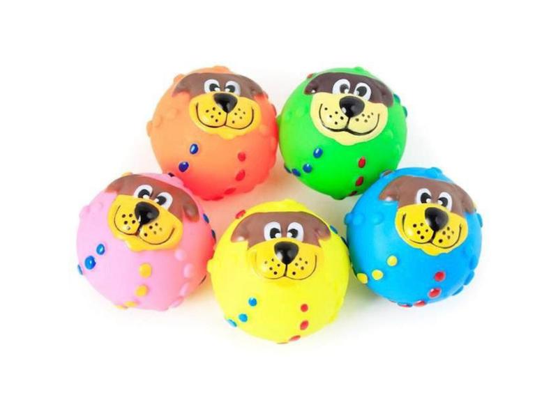 اسباب‌بازی توپ سگ صدادار مدل ونیل – Squeaky Vinyl Dog Ball Toy