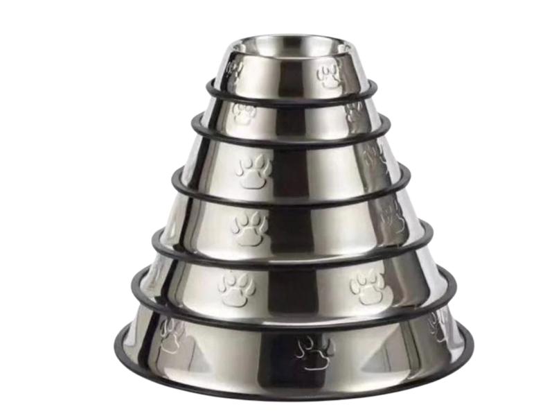 ظرف آب و غذای استیل سگ و گربه طرح پنجه – Stainless Steel Paw Print Pet Bowl