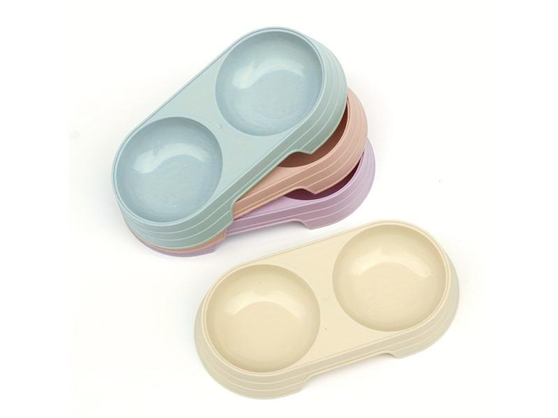 ظرف آب و غذای دوقلوی گرد پاستیلی – Pastel Round Double Pet Bowl