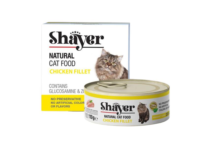 کنسرو نچرال گربه شایر با طعم مرغ وزن 110 گرم_غذای سالم و خوش طعم برای گربه بالغ با هضم آسان