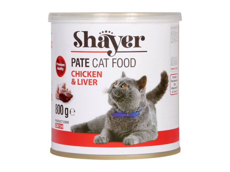 کنسرو غذای مرطوب گربه شایر با طعم مرغ و جگر وزن 800گرم - مناسب گربه بالغ،تقویت کننده سلامت گوارش 