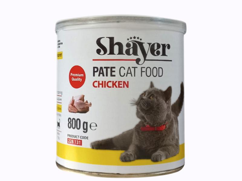 کنسرو غذای مرطوب گربه شایر با طعم مرغ وزن 800گرم -مناسب گربه بالغ،تقویثت کننده سیستم ایمنی