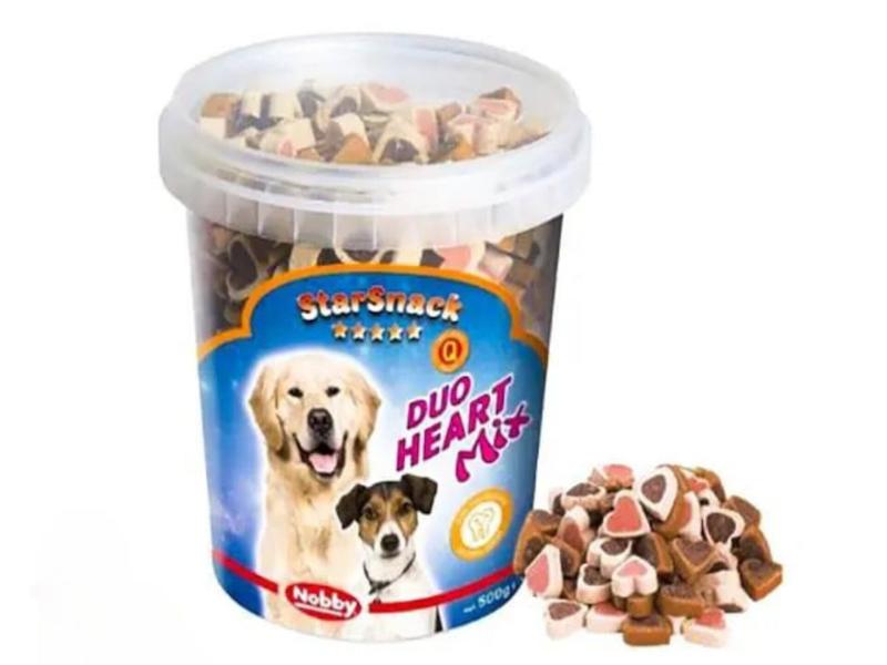 تشویقی سگ نوبی مدل میکس قلبی – Nobby Star Snack Duo Heart Mix 500g 