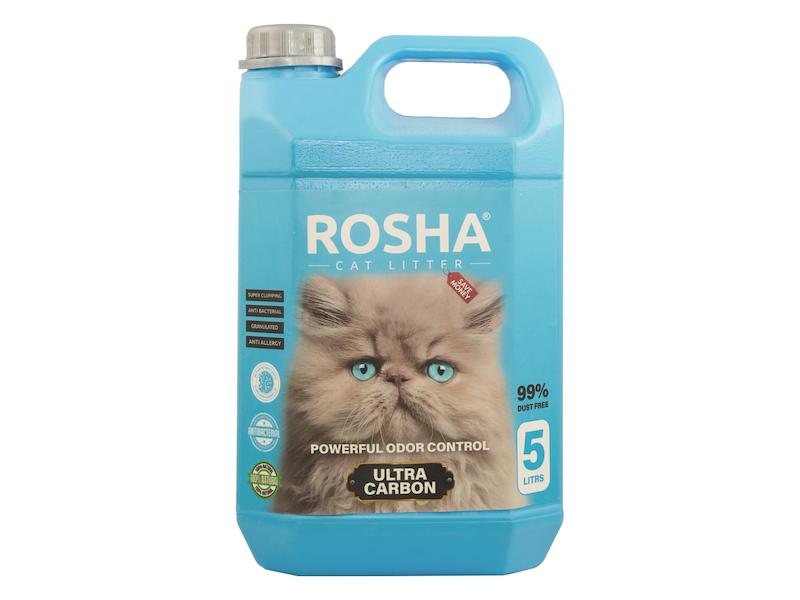 خاک گربه ۱۰۰٪ کربن روشا – Rosha 100% Carbon Cat Litter 5kg