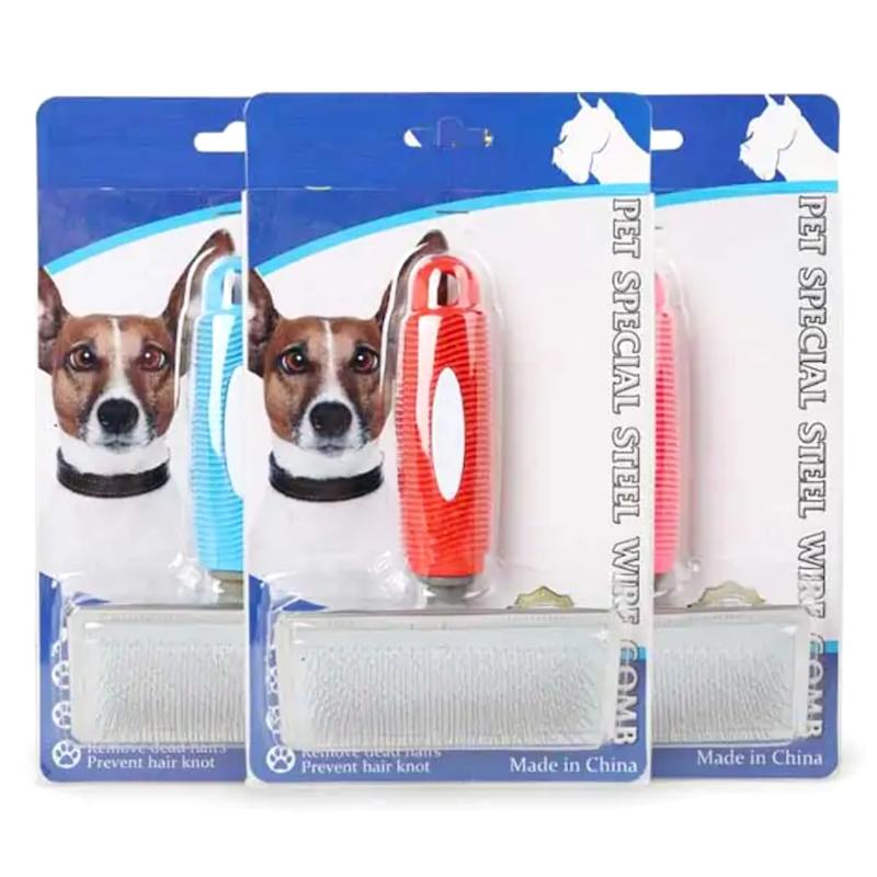 برس سگ و گربه استیل با دسته ضد لغزش – Stainless Steel Pet Brush with Anti-Slip Handle