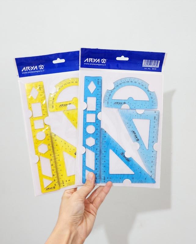 ست خط کش ژله ای آریا