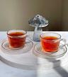 فنجان و نعلبکی لب طلائی مدل شیاردار