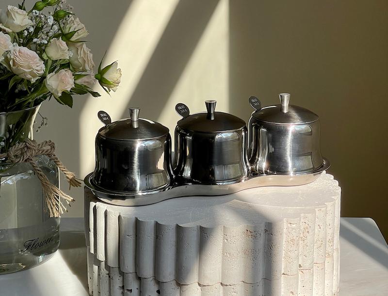 اردو خوری سه خانه قاشق دار استیل