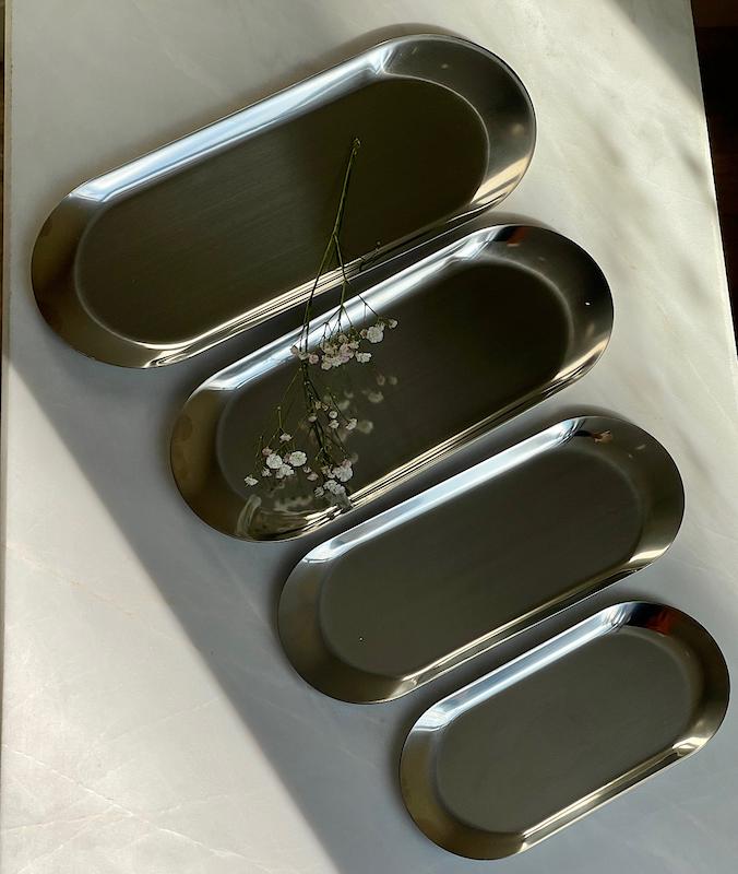 سینی بیضی استیل