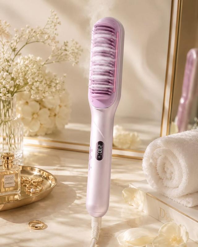 برس حرارتی بخاردار شیگلم مدل Hydra Shot Steam straightening brush Pro وزن 775 گرم با مخزن بخار داخلی و سیستم یون‌ساز