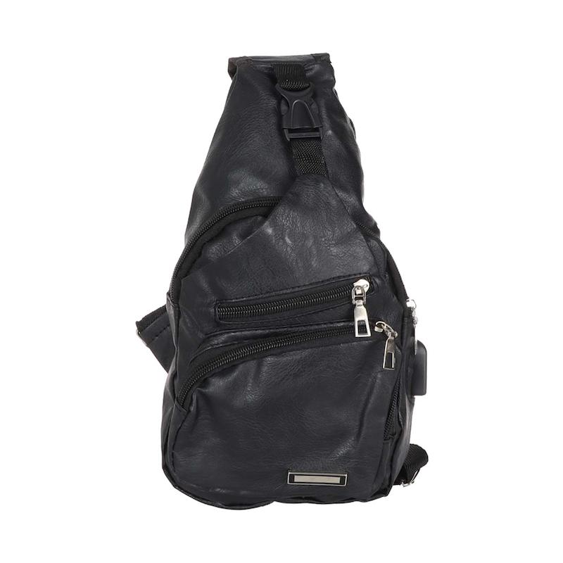 کیف تک بند مدل Body Bag چرمی - مشکی