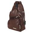 کیف تک بند مدل Body Bag چرمی - قهوه ای تیره - کد 1