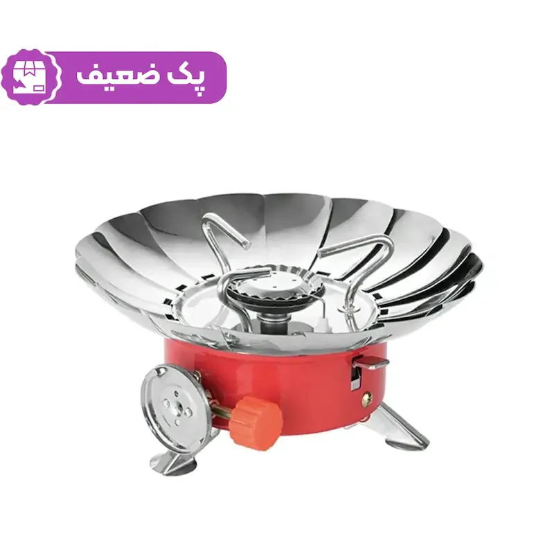 اجاق گاز مسافرتی - نقره ای قرمز (پک ضعیف)
