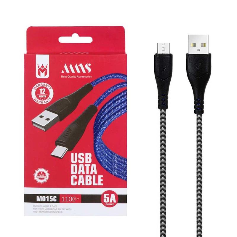 کابل شارژ کنفی فست 1.1 متری MNS Type-C مدل M015C - سفید مشکی - SMO