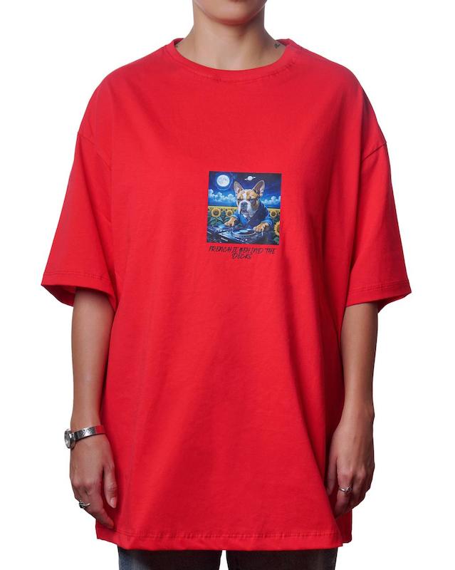 تی شرت با طرح سگ دی جی