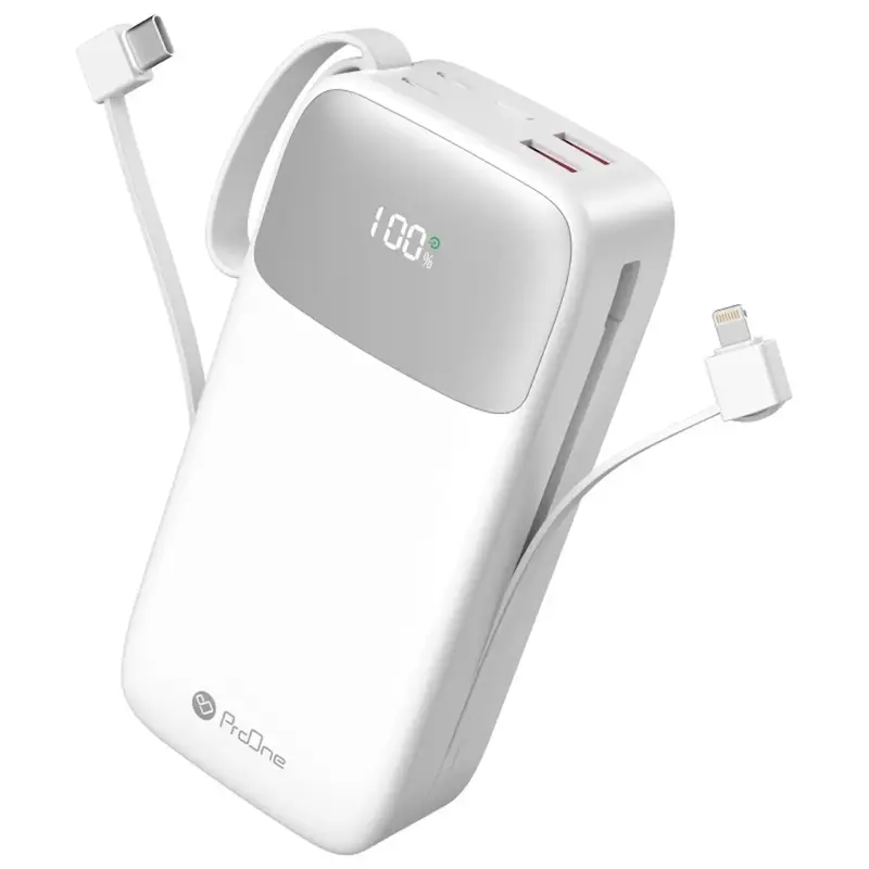 پاوربانک PD و فست شارژ ProOne 30000mAh مدل Volto 30 PPB5304 22.5W - سفید