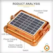 چراغ شارژی کمپینگ پایه دار مدل Solar 1000w (دارای پنل خورشیدی) - نارنجی