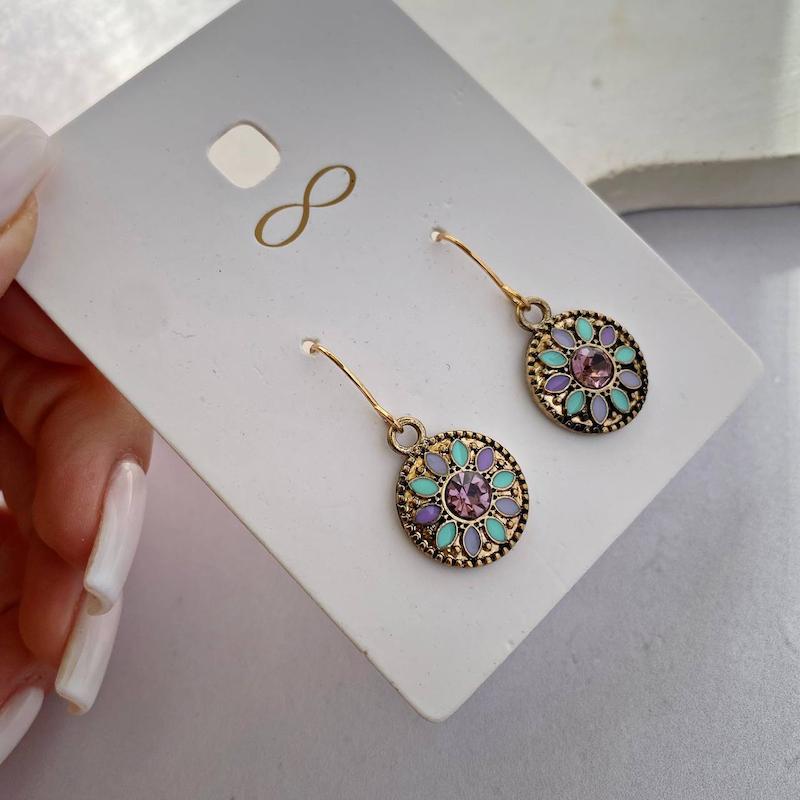 گوشواره میناکاری برند orsay کریستال سوارسکی اصل