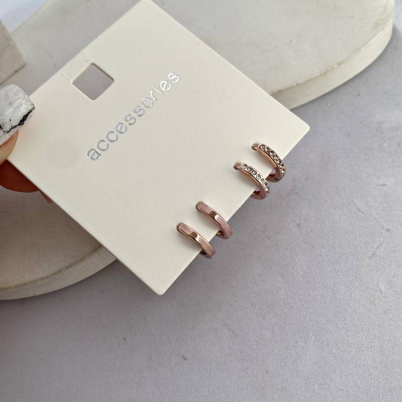 پک گوشواره حلقه‌ای چفتی رزگلد