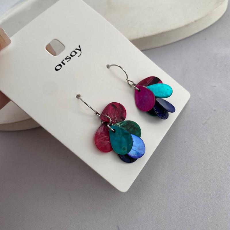 گوشواره صدف رنگارنگ برند orsay