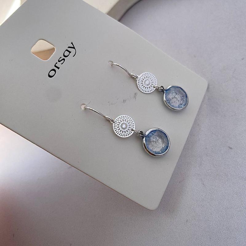گوشواره کریستال آبی برند orsay