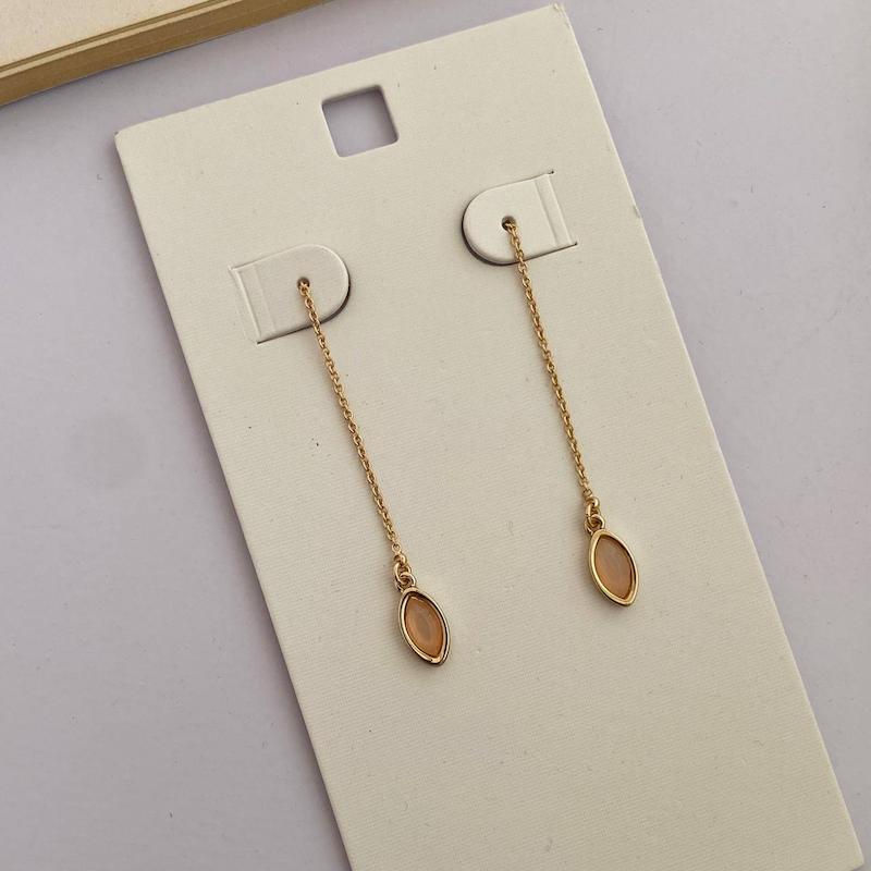 گوشواره بخیه با سنگ کوارتز اصل 