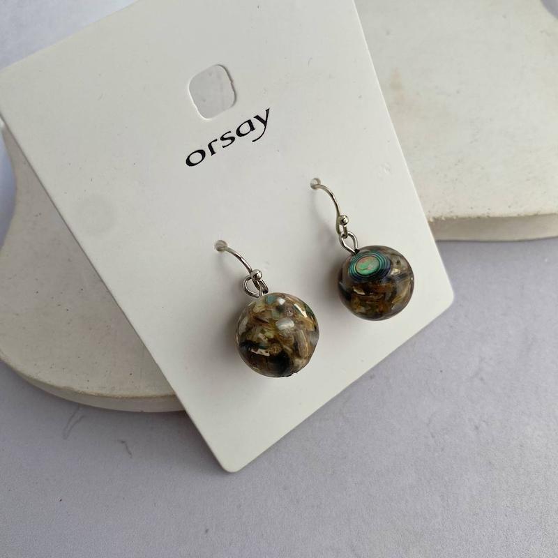 گوشواره برند orsay با سنگ و صدف آبالون اصل