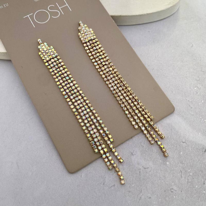 گوشواره تمام کریستال سوارسکی هفت‌رنگ برند orsay