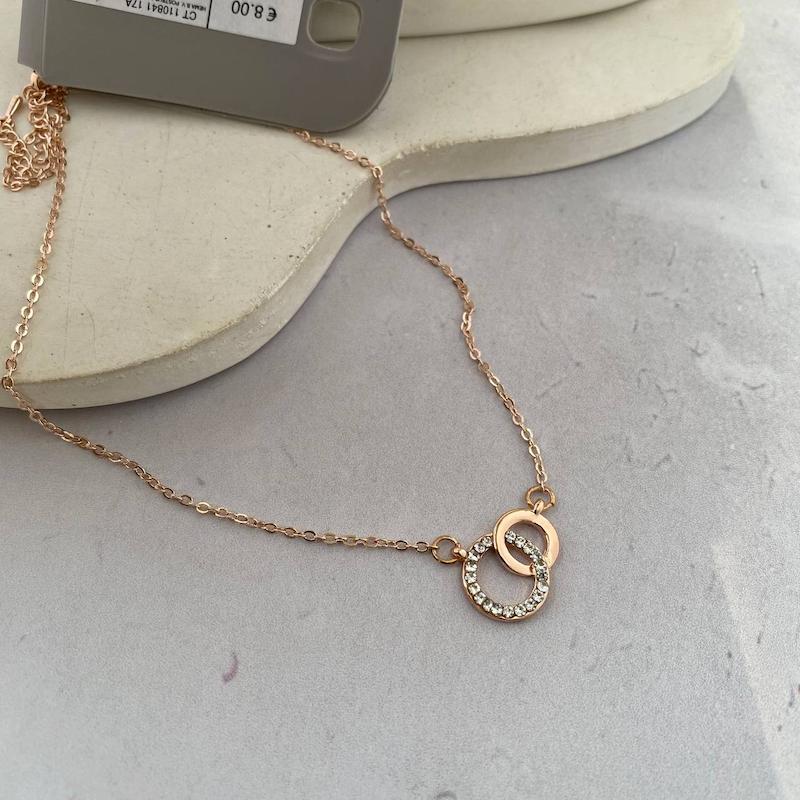 گردنبند دوحلقه نگین‌دار برند orsay