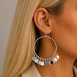 گوشواره حلقه‌ای آویز سکه‌ای