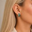 گوشواره روکش نقره کریستال سبز زمردی