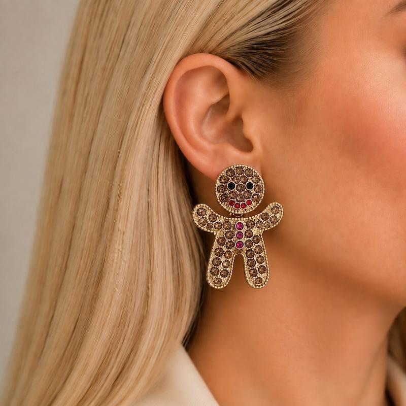 گوشواره کریسمسی‌ تمام نگین