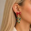 گوشواره کریسمسی پاپیون شاین‌دار