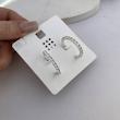 گوشواره حلقه‌ای روکش نقره نگین‌دار