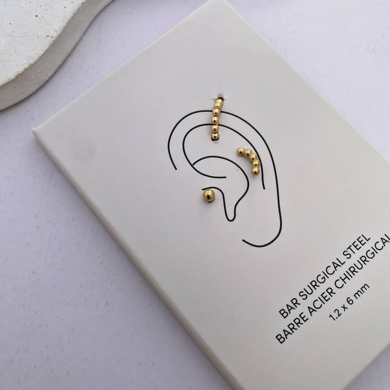 پک سه‌تایی پیرسینگ استیل جراحی