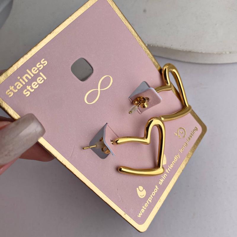 گوشواره قلب دفرمه استیل برند orsay