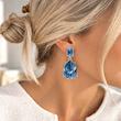 گوشواره جواهری کریستال آبی