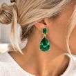 گوشواره کریستال زمردی سوارسکی اصل