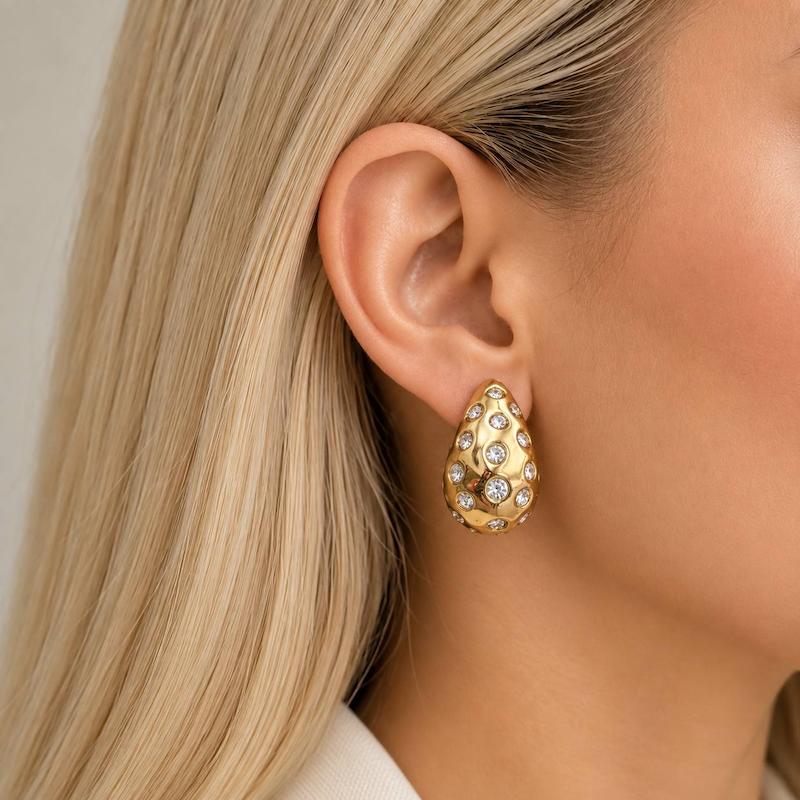 گوشواره اشکی تمام کریستال