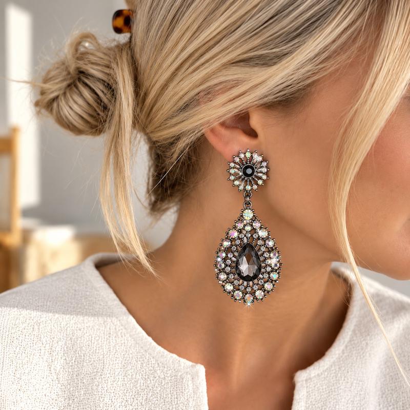 گوشواره کریستالی مجلسی برند TOSH