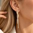 گوشواره پیچی هرینگبون طلایی و نگین 