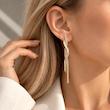 گوشواره پیچی هرینگبون طلایی و نگین 