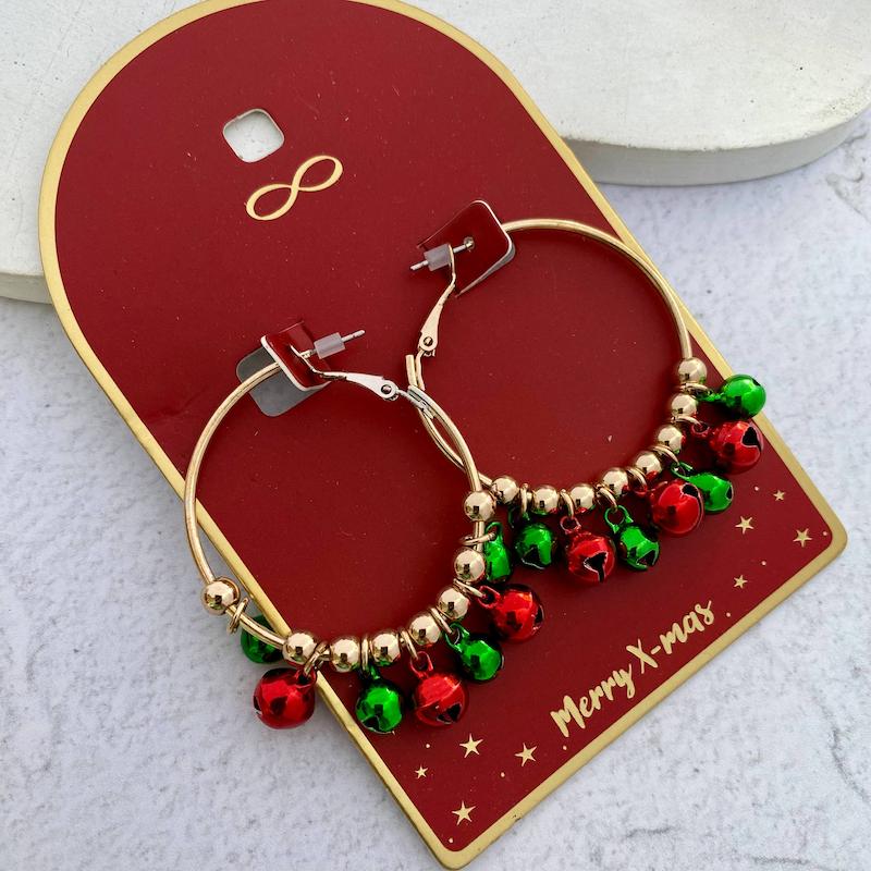 گوشواره حلقه‌ای صدادار کریسمسی