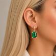 گوشواره کریستالی سبز زمردی