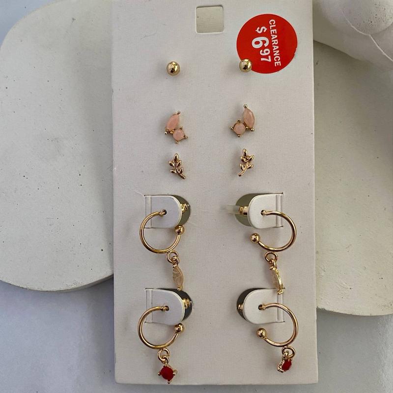 پک گوشواره با سنگ‌های کوارتز اصل